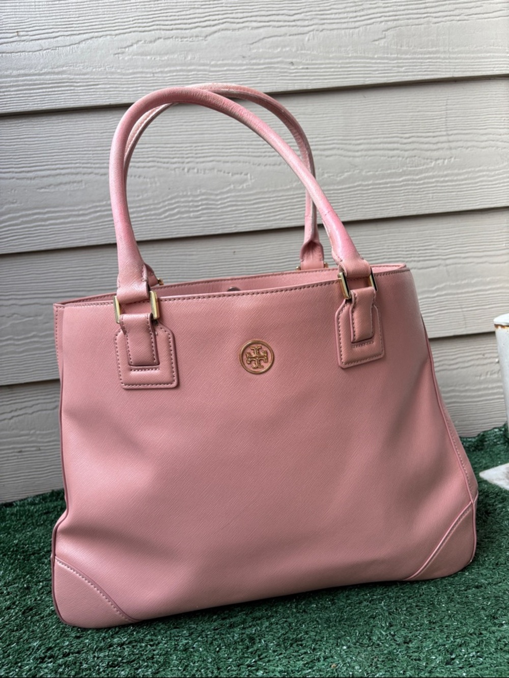 Tory Burch Blush Pink Saffiano Leather Tote